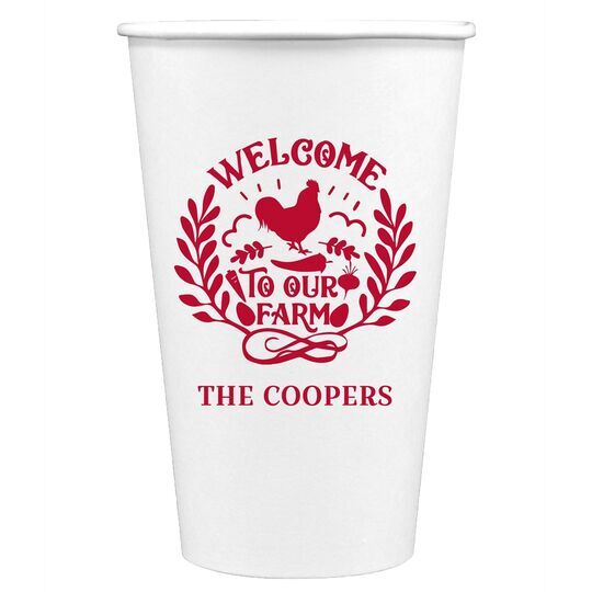 Welcome To Our Farm Paper Coffee Cups